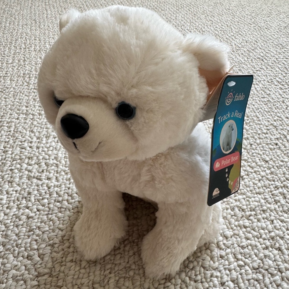 NWT Fahlo GPS Tracking Venture Polar Bear Plush Stuffed Animal - Picture 2 of 13
